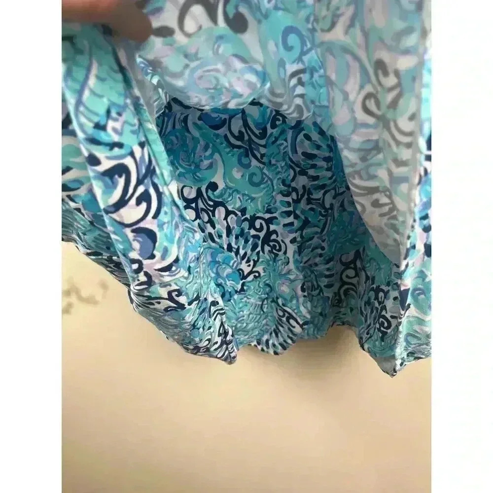 Lilly Pulitzer Blue Aqua Spritz Alessa Romper - size Large - Picture 4 of 5